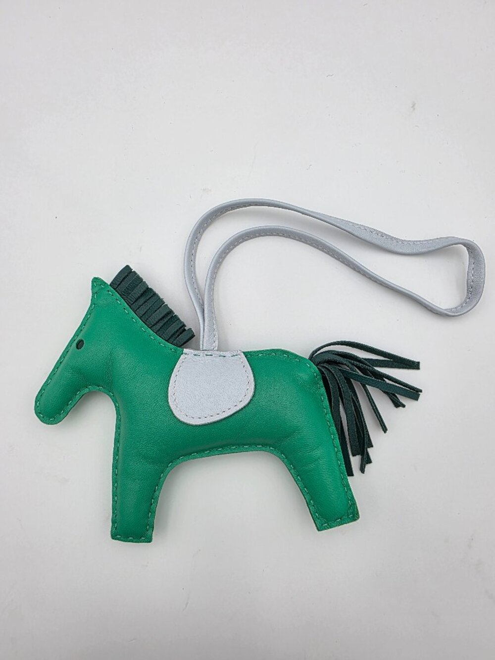 Hermès Rodeo Bag Charm MM in Menthe / Malachite / Bleu Brume